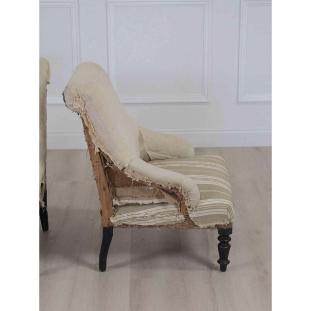Pair of 19th Century French Scroll Back Chairs, Ready to Upholster For Sale - Image 9 of 9