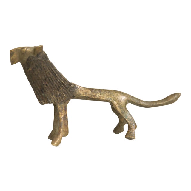 Vintage African Bronze Black-Maned Lion For Sale