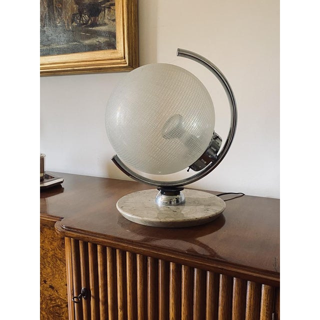 Spherical Table Lamp in Murano Glass and Marble from Mazzega, Italy, 1970s For Sale - Image 6 of 18