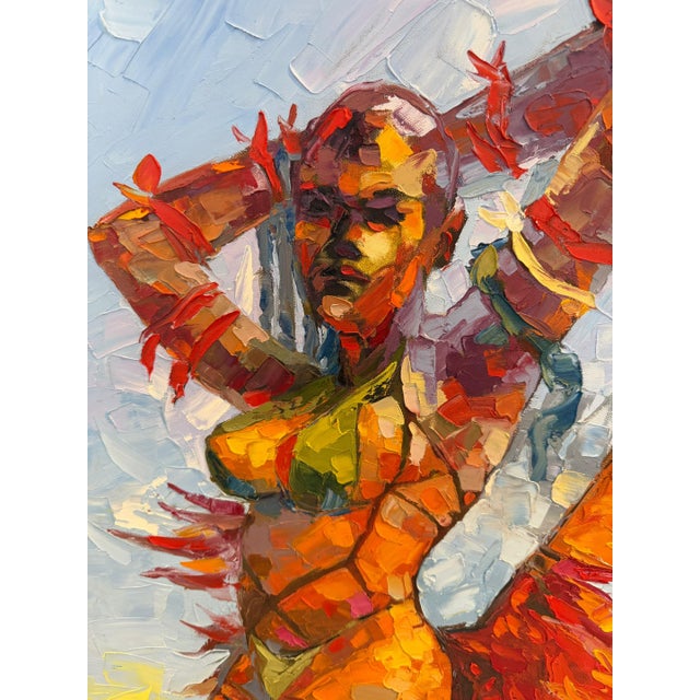 2020s Samba of the Sun, Impasto Oil Painting by Godfrey Afebuame (2026) For Sale - Image 5 of 5