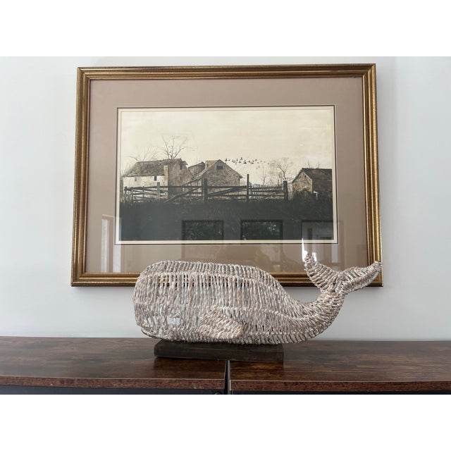 1970s Woven Rope and Wire Maine Atlantic Whale Sculpture For Sale In Houston - Image 6 of 7