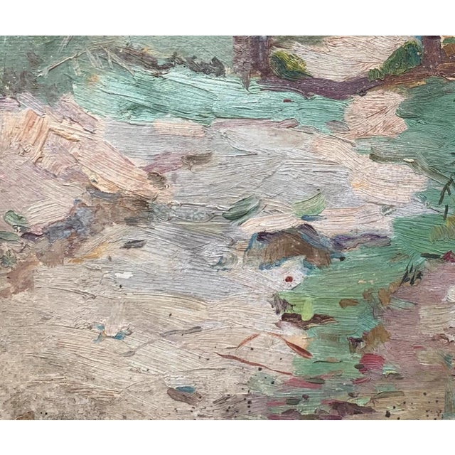 1960s Vintage River Landscape Oil Painting, Ukrainian Art, 1960s 24-28 For Sale - Image 5 of 6
