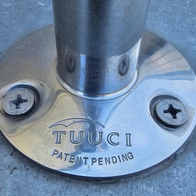 Tuuci Free-Standing Galvanized Steel Round Master Umbrella Base Stand 130 Lb. For Sale - Image 11 of 12