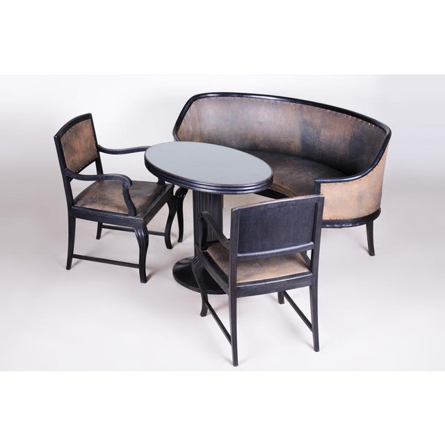 Black Sofa attributed to Otto Prutscher, 1890s For Sale - Image 6 of 15