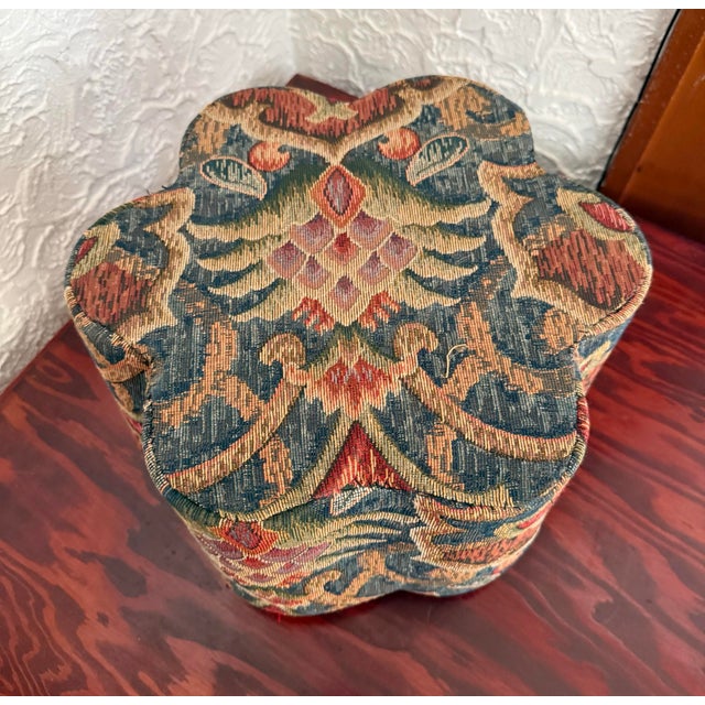 Late 20th Century Vintage 1970s Upholstered Footstool For Sale - Image 5 of 6