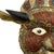 Mid 20th Century Vintage Tibetan Gilt Copper Jeweled Ritual Mask With Coral and Turquoise Inlay For Sale - Image 5 of 11