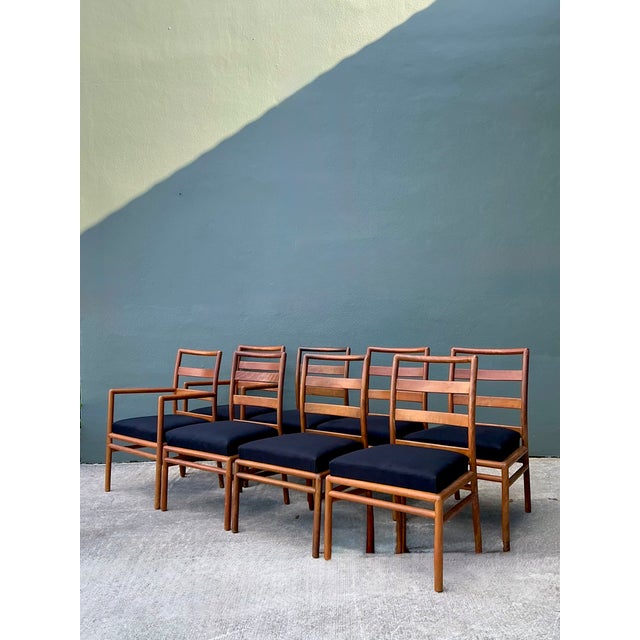 Brown T. H. Robsjohn Gibbings for Widdicomb Dining Chairs - Set of 8 For Sale - Image 8 of 12