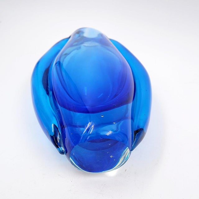 Oval Glass Vase from Murano Glass Sommerso For Sale - Image 9 of 13