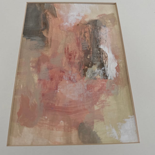 Original Abstract Acrylic Painting on Heavyweight Paper Matted and Framed For Sale - Image 4 of 4