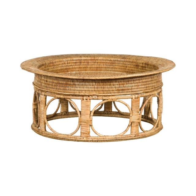 Wood Northern Thai Vintage Woven Rattan Khantok Tray For Sale - Image 7 of 12