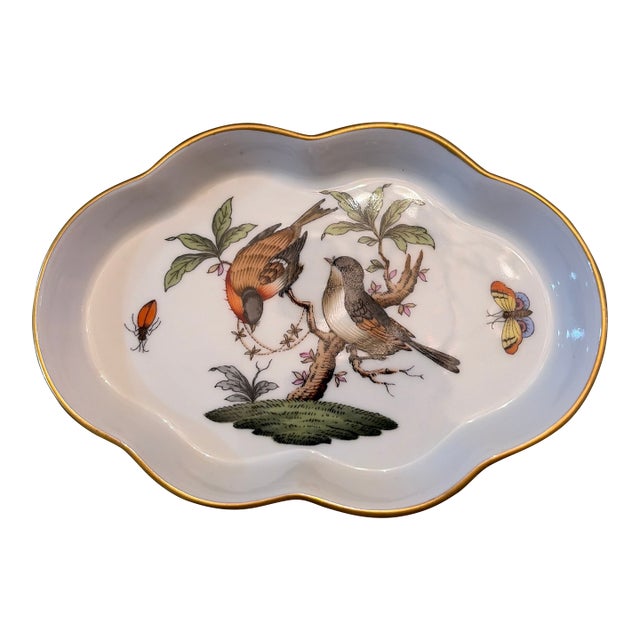Mid 20th Century Herend Rothschild Bird Tray Trinket Dish For Sale
