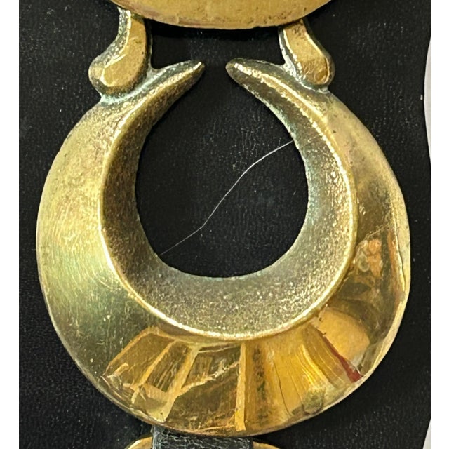 Cabin English Martingale Dereham Leather Horse Strap With 5 Horse Brasses For Sale - Image 3 of 7