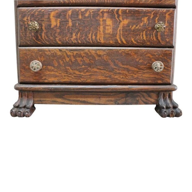 Brown Edison Quarter Sawn Oak 6 Drawer Cylinder Cabinet & 43 Cylinders C1890, Attributed For Sale - Image 8 of 15