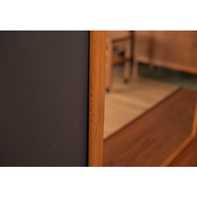 Vintage Sculptural Danish Teak Hanging Wall Mirror by Nordisk Andels-Eksport For Sale - Image 9 of 14