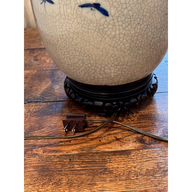 Mid 20th Century Blue and White Chinese Ginger Jar Lamp For Sale - Image 9 of 10