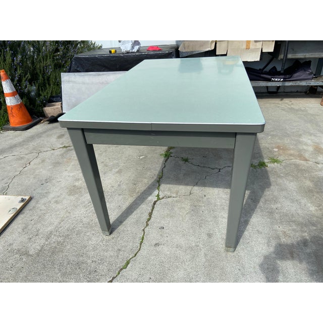 1960s Haskell Vintage Mid Century Modern Metal Tanker Desk For Sale - Image 10 of 12
