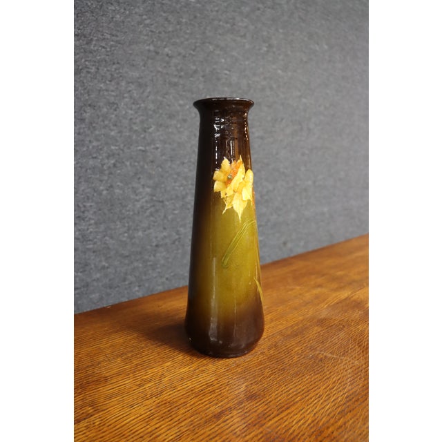 Art Nouveau Weller Pottery Daffodil Vase For Sale - Image 3 of 11