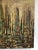 1950s 1950s Abstract Cityscape Oil Painting on Canvas Painting For Sale - Image 5 of 7