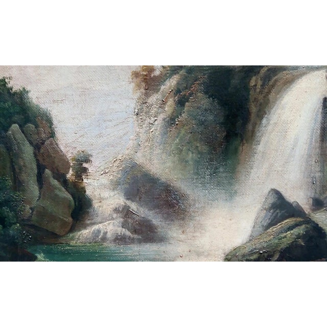 Contemporary The Waterfall, French School, Italy, Oil on Canvas, Framed For Sale - Image 3 of 9