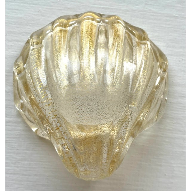 Gold Set/6 Murano Gold Leaf Shell Shaped Salt Cellars, Nut Bowls For Sale - Image 8 of 11