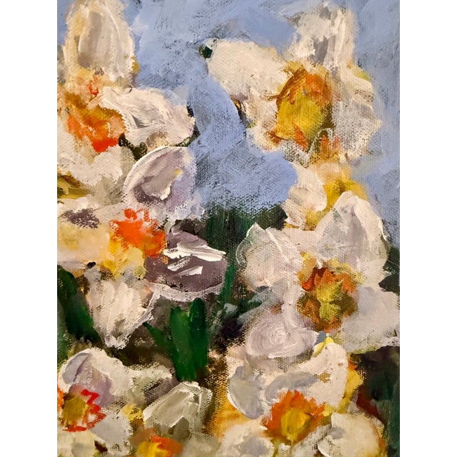 Impressionist Daffodils in Bloom ...A Lively Burst of Spring..an Original Acrylic Painting For Sale - Image 3 of 3