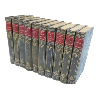 Vintage French Leatherbound Books - Set 10 For Sale