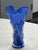 Design Plus Gallery presents a Vintage Cobalt Blue Handblown Art Glass Vase. This sculptural vessel showcases a vivid...