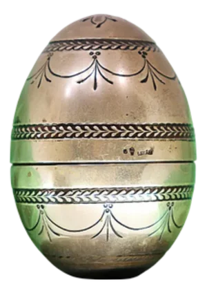 Silver Egg with Engraved Garlands and Gold Interior