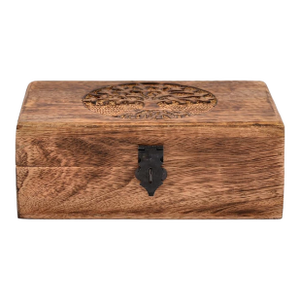 Mango Wood Tree Life Engraved Jewelry Box