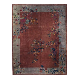 Antique Chinese Art Deco Rug 9' x 12' For Sale