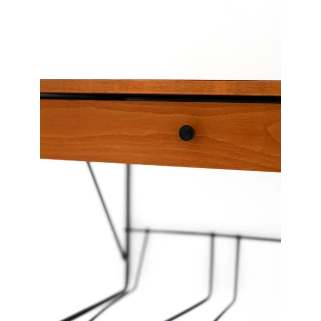 1960s Scandinavian Wall-Mounted Bedside Table in Teak and Metal, 1960s For Sale - Image 5 of 8