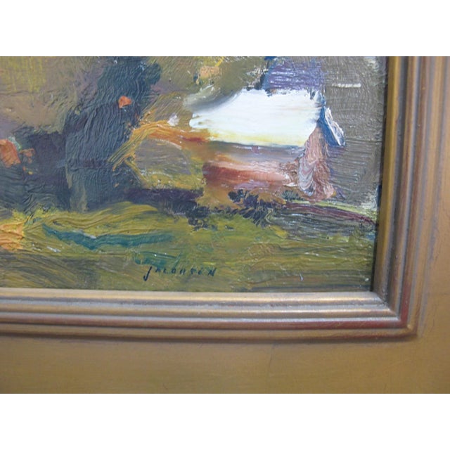 Eric Jacobsen (American, 1966) impressionist landscape oil painting on board, titled at back 'French Glen' I am assuming...