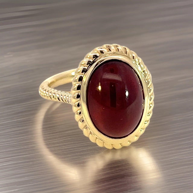 Natural Solitaire Spessartite Garnet Ring 6.5 14k Y Gold 8.08 Cts Certified For Sale - Image 11 of 14