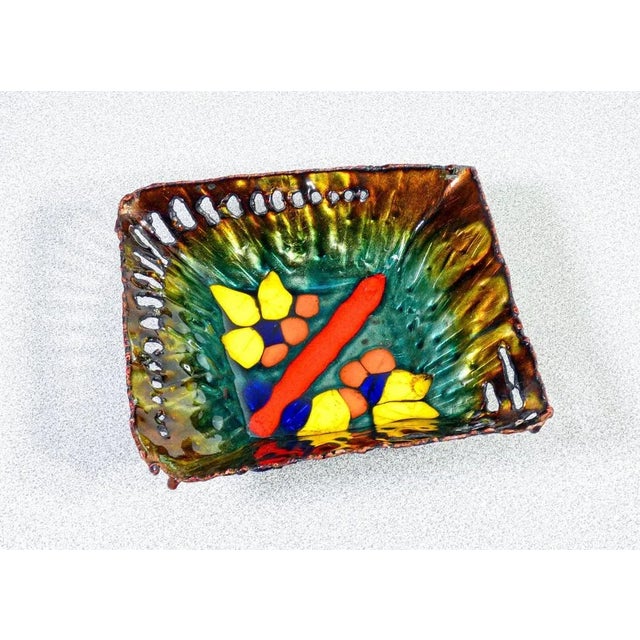 1970s Enamelled Copper Saucers from Laurana Studio, Set of 3 For Sale - Image 5 of 11