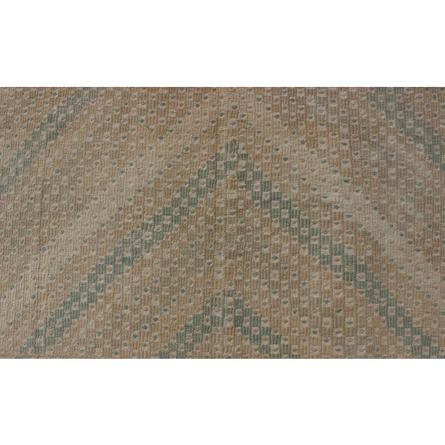 Vintage Turkish Flat-Weave Kilim With Diamond Geometric Design in Taupe, Tan For Sale - Image 9 of 12