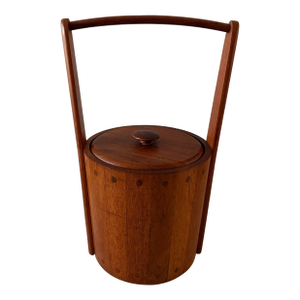 Vintage Danish Mid Century Ernest Sohn Siamese Solid Teak Ice Bucket