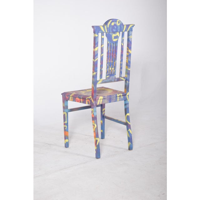 1950s Portuguese Painted Chair by Francisco Camilo, 1950s For Sale - Image 5 of 12