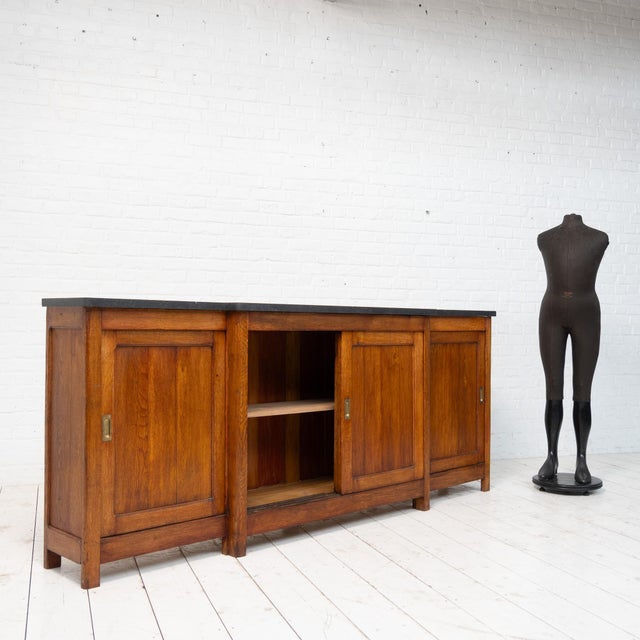 Oak and Bluestone Back Bar, 1930 For Sale - Image 11 of 15