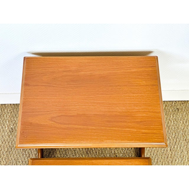 Wood Scandinavian Teak Nesting Tables, 1960s, Set of 3 For Sale - Image 7 of 17