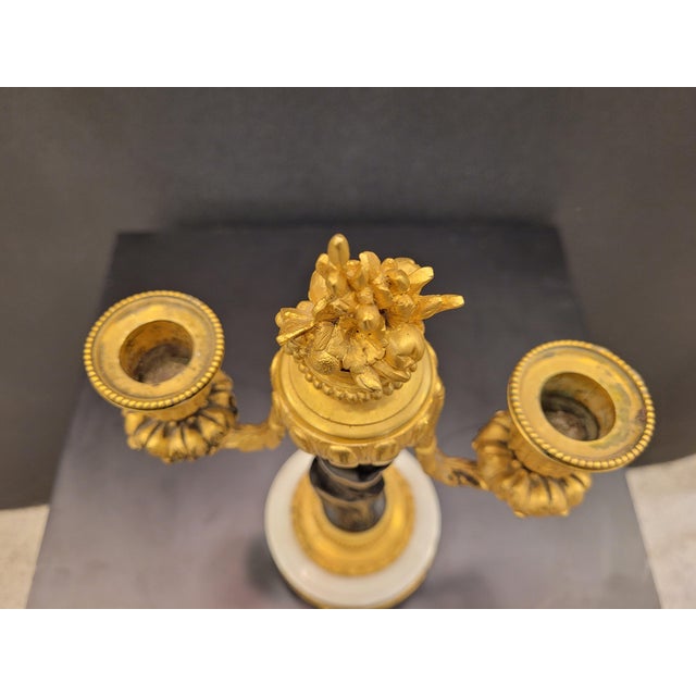19th Century Putti Candlesticks in Bronze, Ormolu and Marble, France, 1890s, Set of 2 For Sale - Image 14 of 17