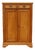 Antique Pine Vertiko Cabinet | Late 19th Century Solid Wood Cupboard With Drawers & Shelves | Rustic European Storage Cabinet For Sale