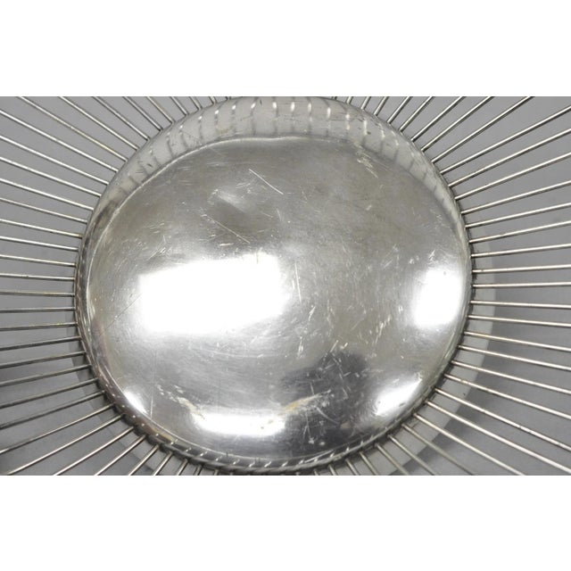 Metal Vintage Mid Century Modern Eales Italy Silver Plated Wire Fruit Bread Basket For Sale - Image 7 of 10