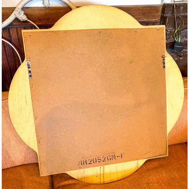 Gold 1980s Gold Painted Quadrifoil Shape Wall Mirror - Wood Frame and Bevelled Mirror Glass For Sale - Image 8 of 8