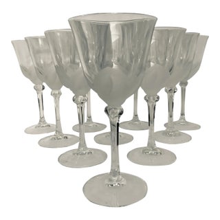 Vintage J G Durand ‘Florence‘ Petal Wine Glasses - Set of 10 For Sale