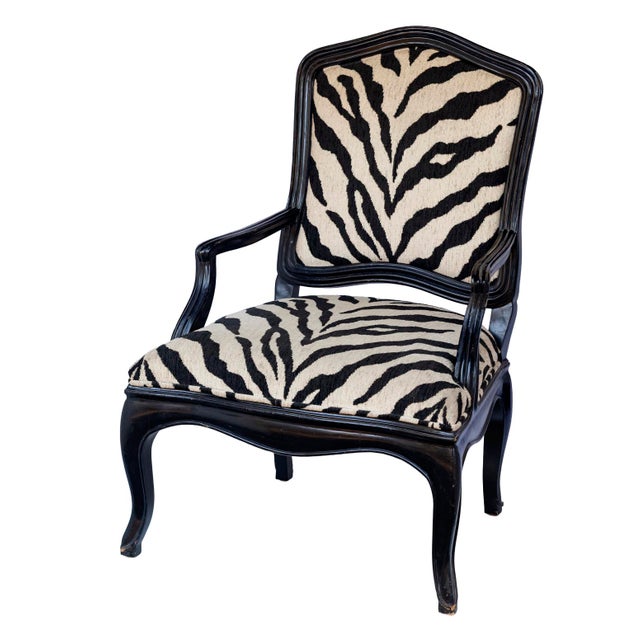 Vintage Faux Zebra Upholstered Chair, Pair For Sale - Image 9 of 15
