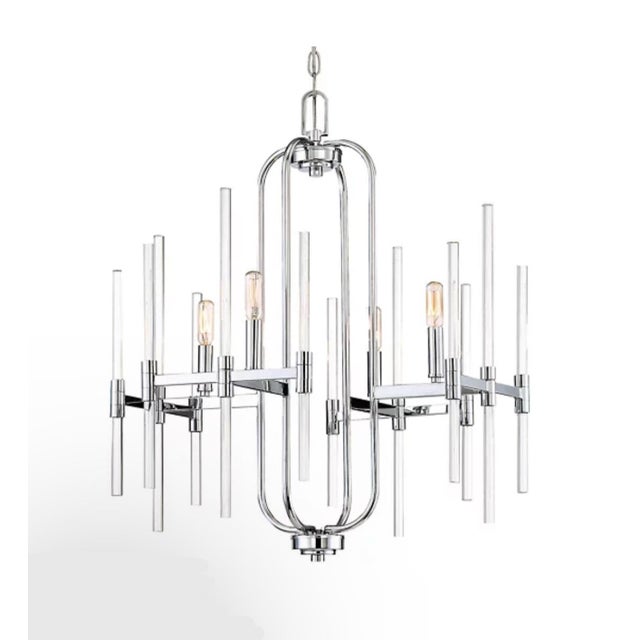 MINKA LAVERY Chandelier Pendant Lighting 3094-77 Pillar Dining Room Fixture, 4-Light 240 Watts, Chrome CHANDELIER...
