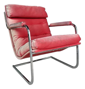 Mid Century Modern Milo Baughman Style for Carson Inc. Chrome Cantilever Lounge Chair