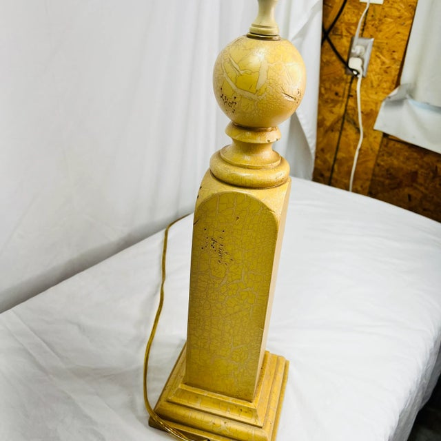 Wildwood Botanical Design Wood Column Table Lamp For Sale - Image 6 of 11