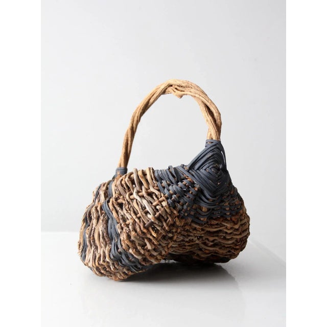 Wood Antique Buttocks Basket For Sale - Image 7 of 12