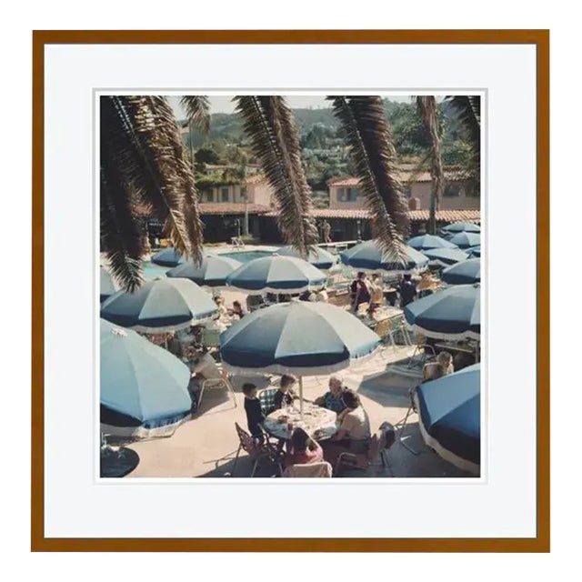 Slim Aarons 'Outdoor Dining' 1956 Framed in Brown Archival Pigment Print For Sale